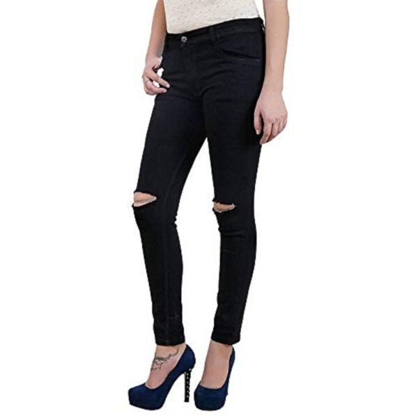 Knee-Cut Skinny Fit Jeans for Women