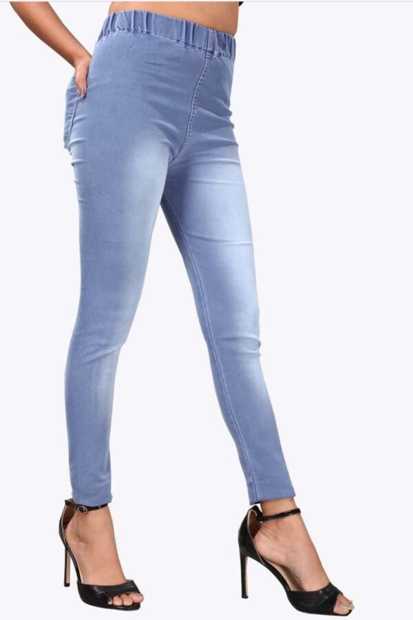 Faded Denim Jeggings for Women
