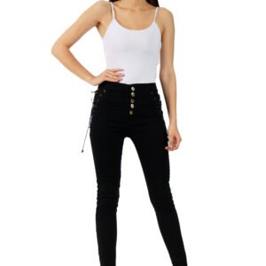MM-21 Denim Side Drawstring Skinny Women Jeans