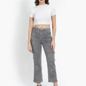 MM-21 Women Denim Loose Fit Cargo