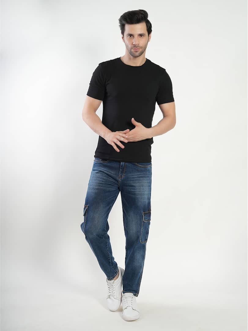 MM-21 Denim Loose Fit Cargo For Men’s