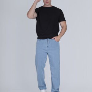 MM-21 Men Loose Fit Mid Rise Blue Jeans